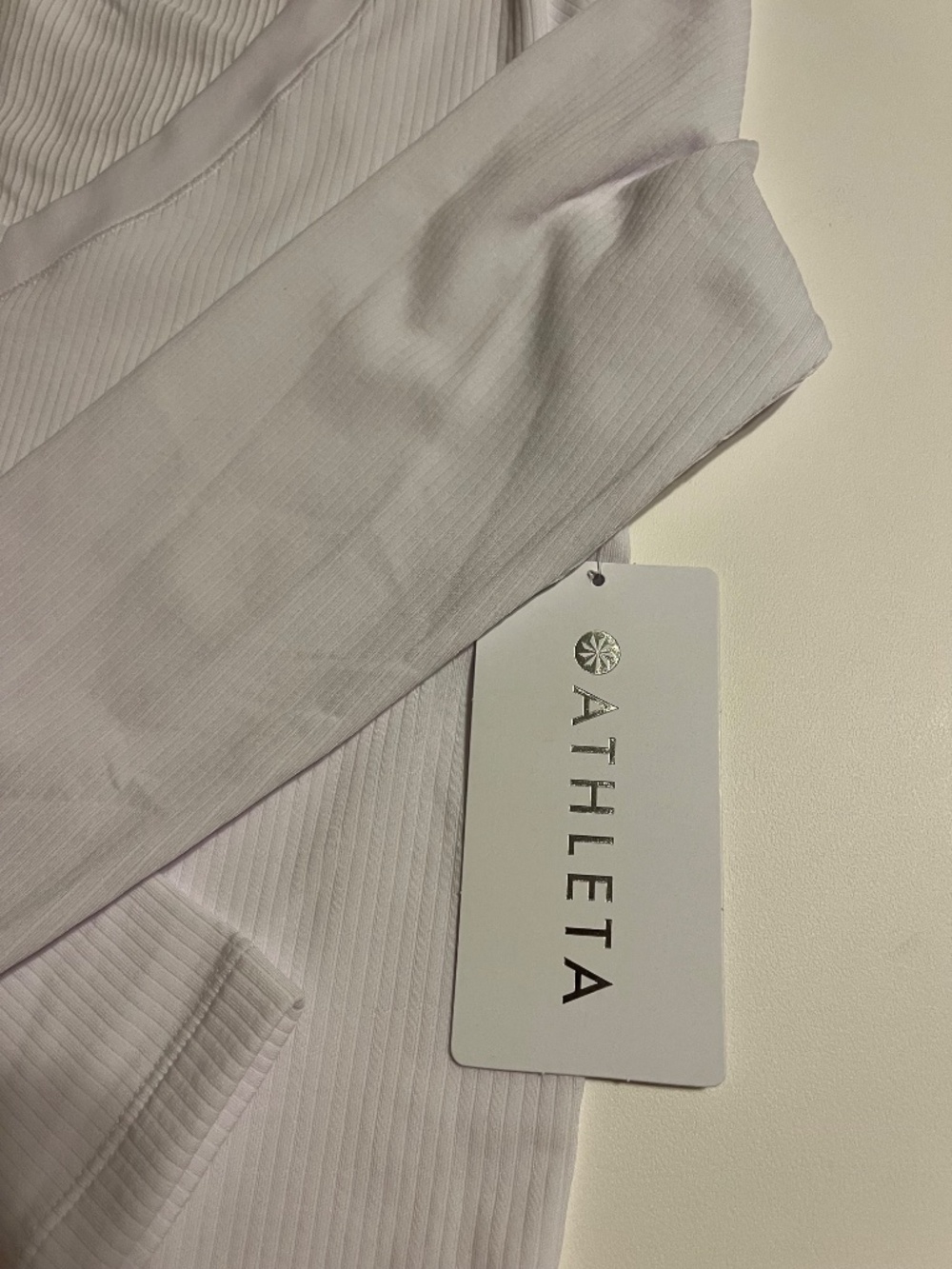 Athleta size Small White V-Neck Long Sleeve T-Shirt Top - Picture 5 of 5